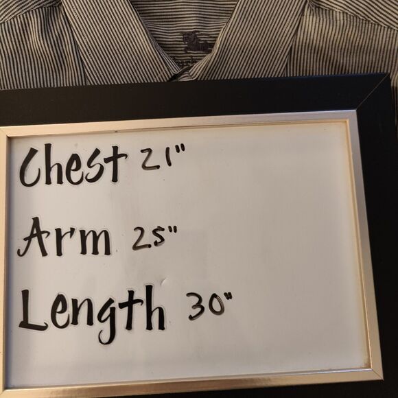 Burberrys Black Striped Button Front Long Sleeve Shirt Mens Size 15-34 (Medium) - Picture 6 of 6